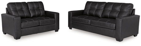 Barlin Mills Sofa and Loveseat in Carbon - PKG019279