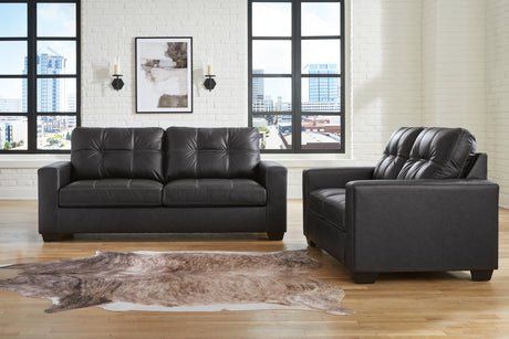 Barlin Mills Sofa and Loveseat in Carbon - PKG019279