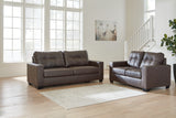 Barlin Mills Sofa and Loveseat in Umber - PKG019277