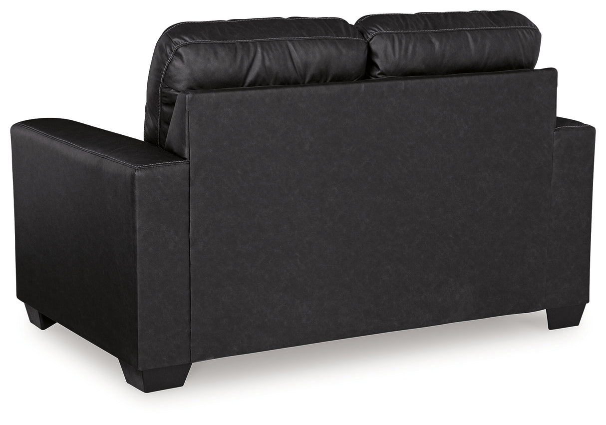 Barlin Mills Sofa, Loveseat and Recliner in Carbon - PKG019280