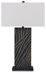 Bartlen 2-Piece Table Lamp Set in Black/Gold Finish from Ashley - Luna Furniture