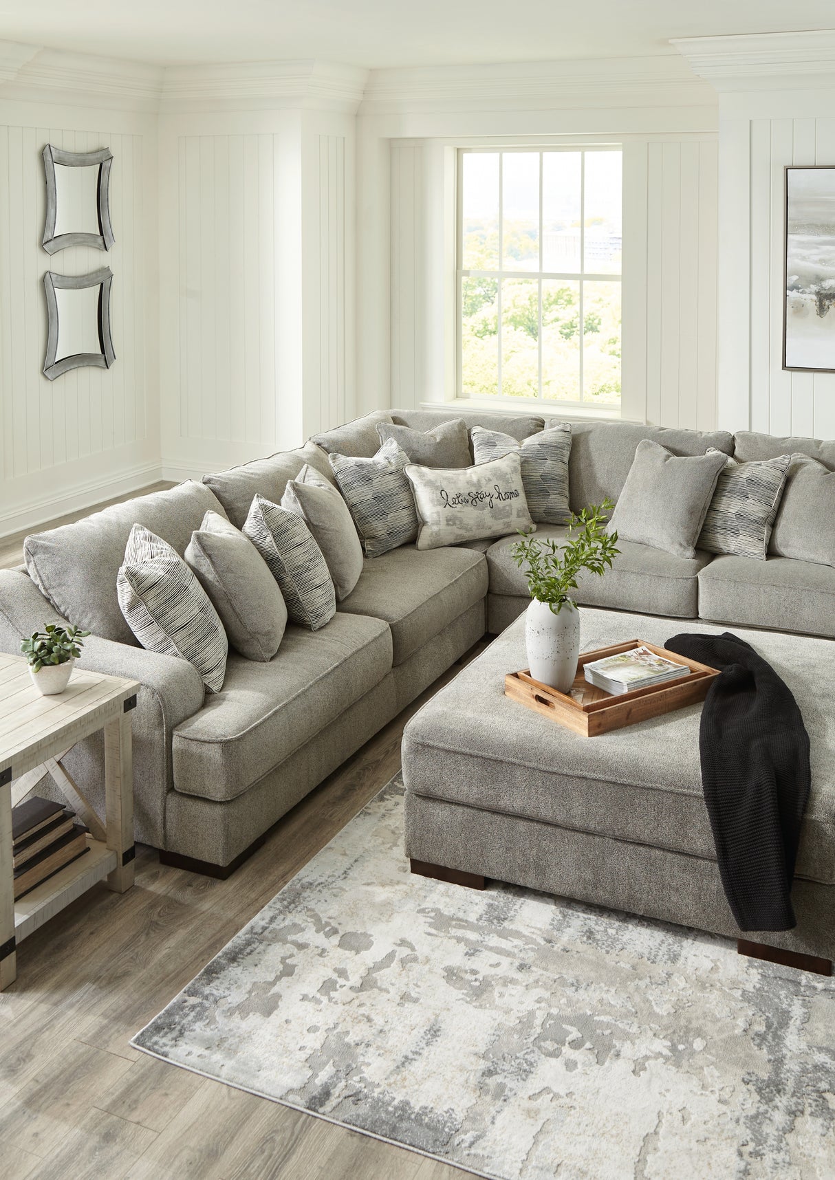 Bayless 3-Piece Sectional with Ottoman in Smoke from Ashley - Luna Furniture