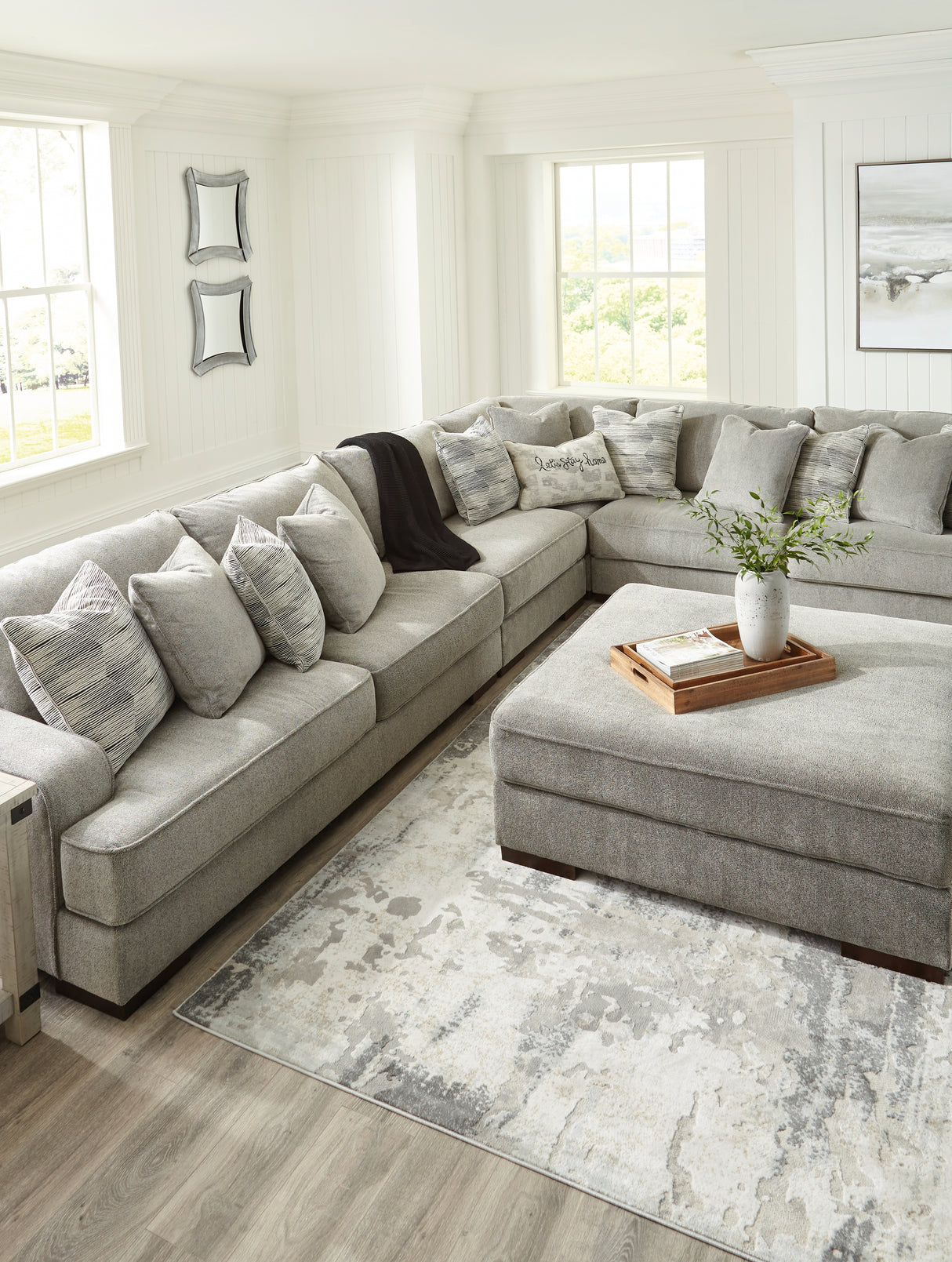 Bayless 4-Piece Sectional with Ottoman in Smoke from Ashley - Luna Furniture