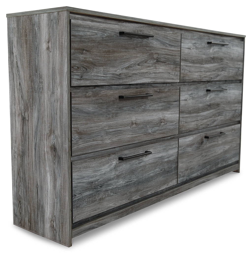 Baystorm Full Panel Bed with 4 Storage Drawers with Dresser in Gray - PKG007593