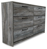 Baystorm Full Panel Bed with 4 Storage Drawers with Dresser in Gray - PKG007593