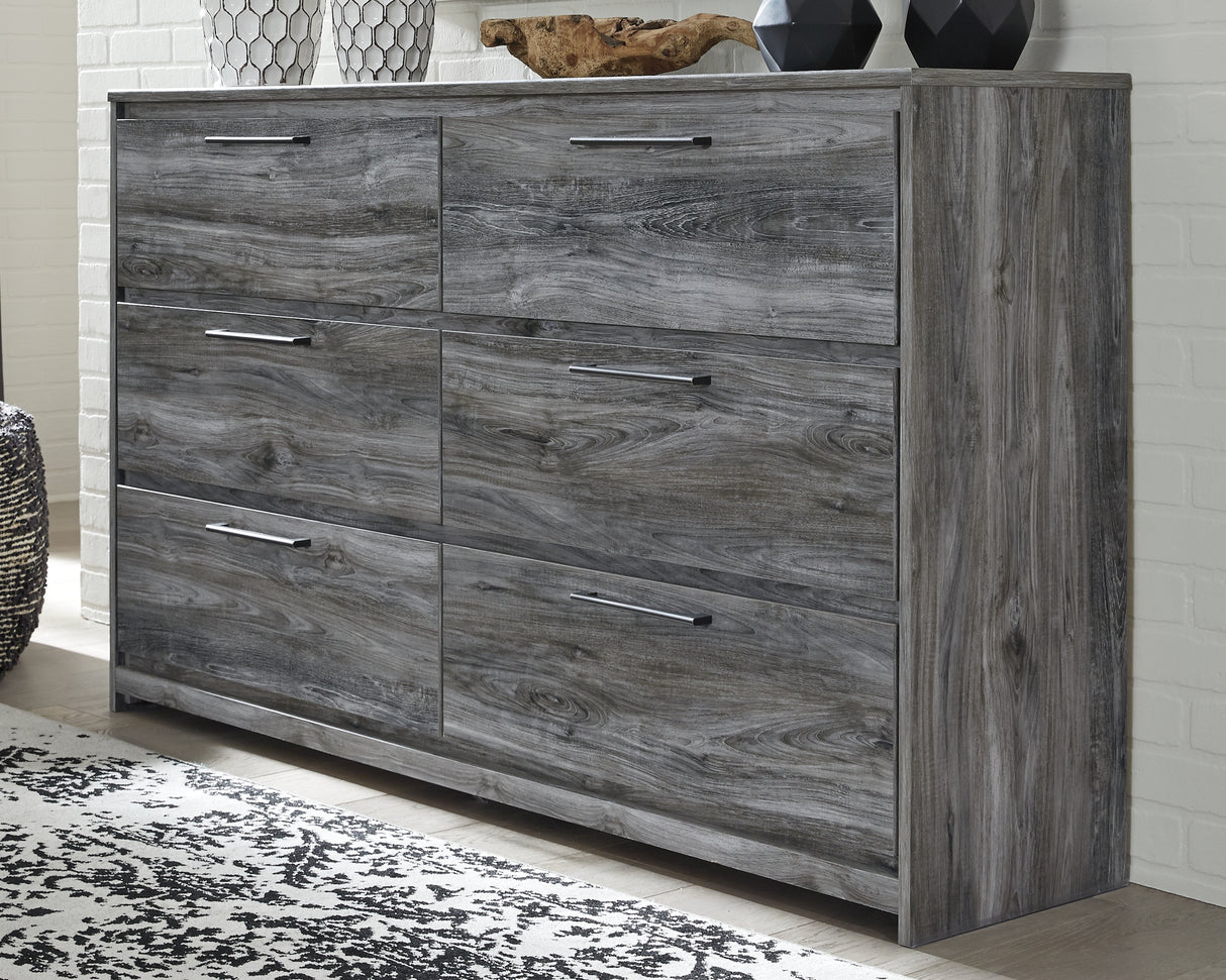 Baystorm Full Panel Bed with 6 Storage Drawers with Dresser in Gray - PKG003699