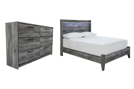 Baystorm Full Panel Bed with Dresser in Gray - PKG007581