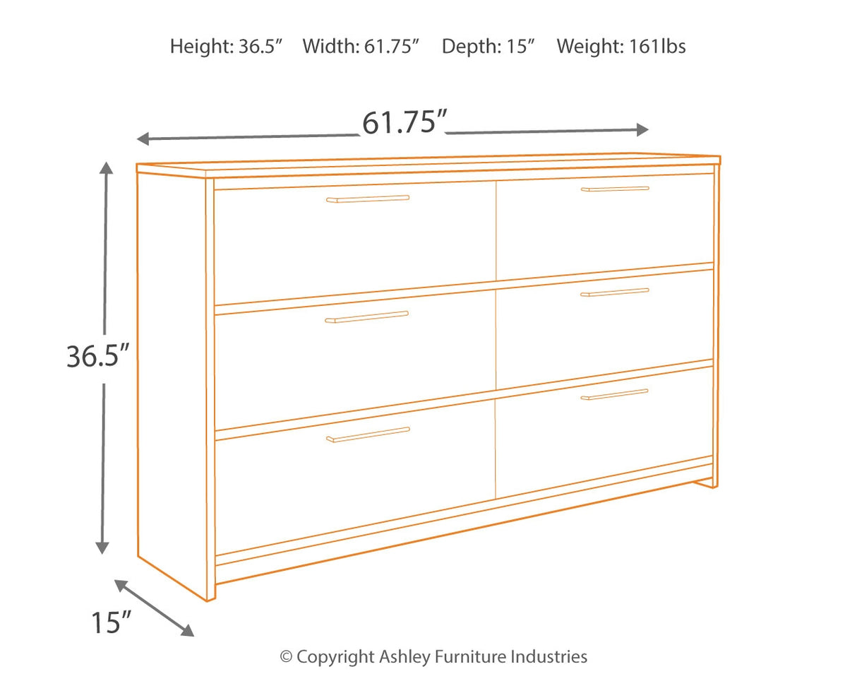 Baystorm Full Panel Bed with Dresser in Gray - PKG007581