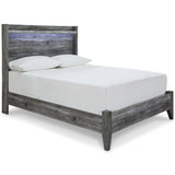 Baystorm Full Panel Bed with Mirrored Dresser in Gray - PKG014539