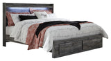 Baystorm King Panel Bed with 2 Storage Drawers with Dresser in Gray from Ashley - Luna Furniture