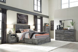 Baystorm King Panel Bed with 4 Storage Drawers with Dresser in Gray from Ashley - Luna Furniture