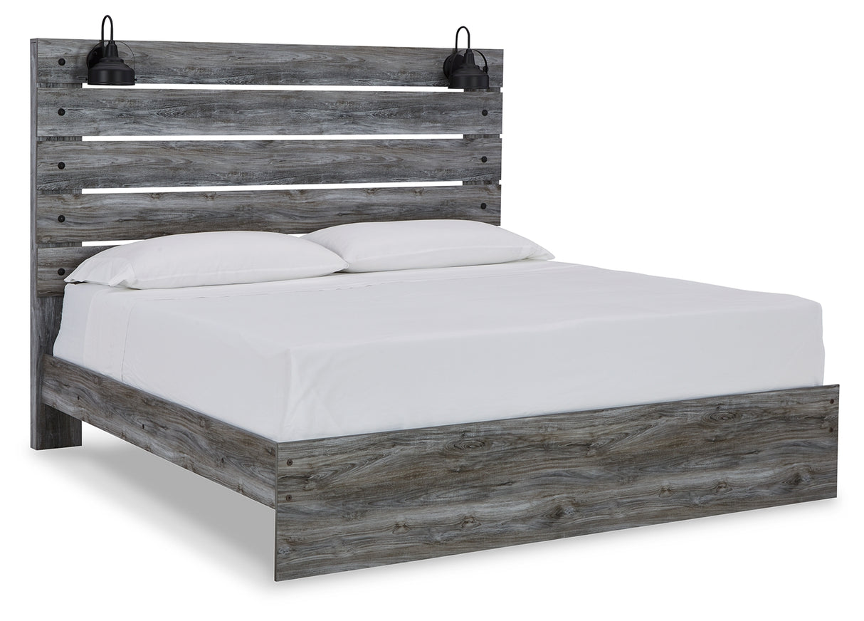 Baystorm King Panel Bed with Dresser in Gray - PKG011680