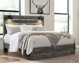 Baystorm King Panel Bed with Mirrored Dresser and Chest in Gray - PKG011683