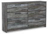 Baystorm King Panel Headboard Bed with Dresser in Gray - PKG003663