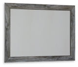 Baystorm King Panel Headboard with Mirrored Dresser in Gray - PKG011693