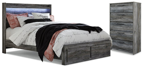 Baystorm Queen Panel Bed with 2 Storage Drawers and Chest in Gray from Ashley - Luna Furniture