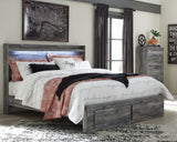 Baystorm Queen Panel Bed with 2 Storage Drawers and Chest in Gray - PKG014041