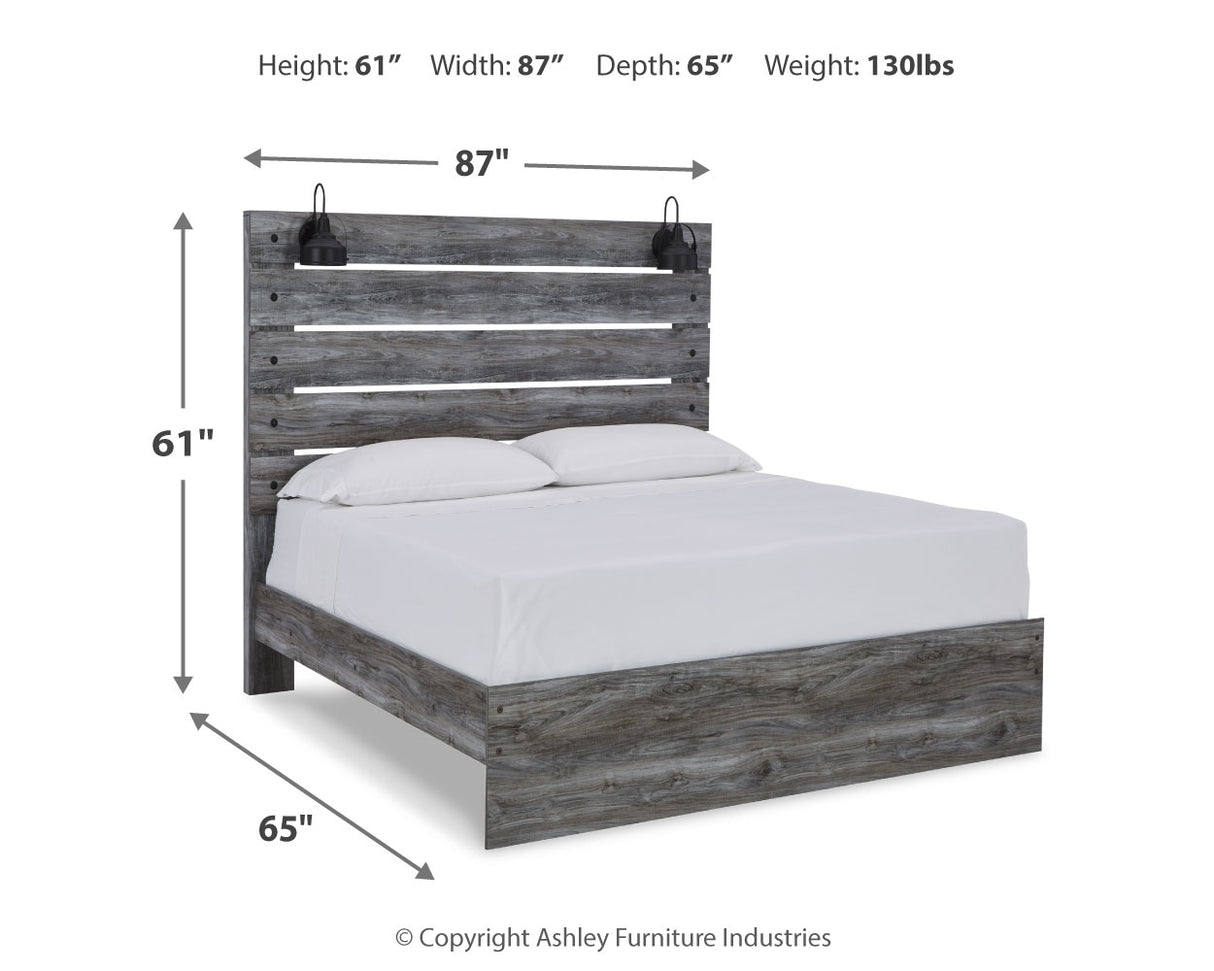 Baystorm Queen Panel Bed with Dresser in Gray - PKG011674