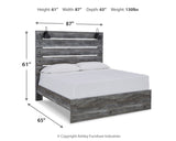 Baystorm Queen Panel Bed with Mirrored Dresser and Chest in Gray - PKG011677