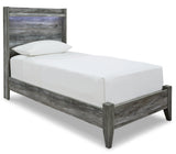 Baystorm Twin Panel Bed with Mirrored Dresser in Gray - PKG014540