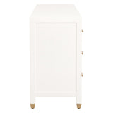 Stella 6-Drawer Double Dresser in Matte White - 6136.WHT/BBRS