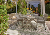 Beach Front Outdoor Dining Table and 4 Chairs in Beige from Ashley - Luna Furniture