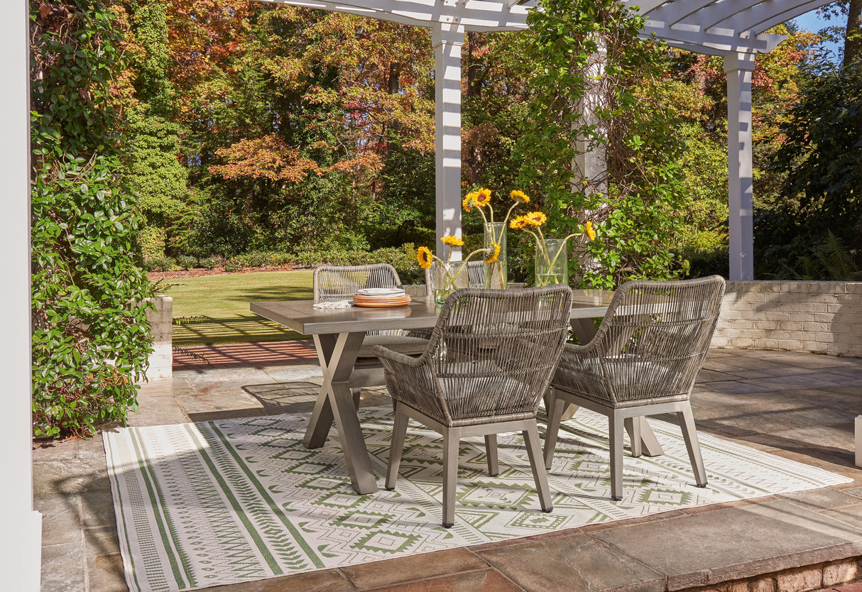 Beach Front Outdoor Dining Table and 4 Chairs in Beige from Ashley - Luna Furniture