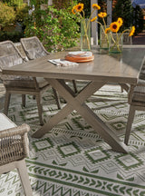 Beach Front Outdoor Dining Table and 4 Chairs in Beige from Ashley - Luna Furniture