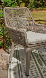 Beach Front Outdoor Dining Table and 4 Chairs in Beige from Ashley - Luna Furniture