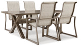 Beach Front Outdoor Dining Table and 4 Chairs in Beige - PKG015464