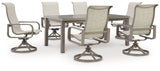 Beach Front Outdoor Dining Table and 6 Chairs in Beige - PKG014888