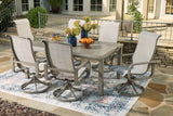 Beach Front Outdoor Dining Table and 6 Chairs in Beige - PKG014888