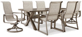 Beach Front Outdoor Dining Table and 6 Chairs in Beige - PKG015465