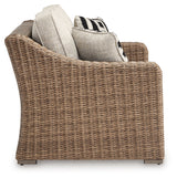 Beachcroft Beige Outdoor Loveseat with Cushion - P791-835