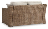 Beachcroft Beige Outdoor Loveseat with Cushion - P791-835