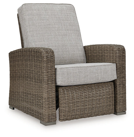 Beachcroft Beige Outdoor Recliner from Ashley - Luna Furniture