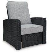 Beachcroft Black/Light Gray Outdoor Recliner from Ashley - Luna Furniture