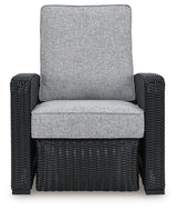 Beachcroft Black/Light Gray Outdoor Recliner from Ashley - Luna Furniture