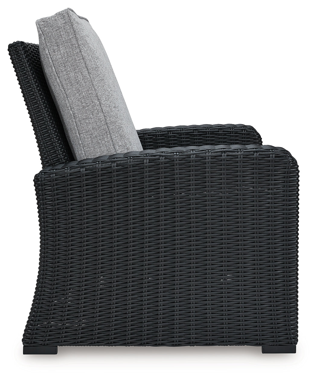 Beachcroft Black/Light Gray Outdoor Recliner from Ashley - Luna Furniture