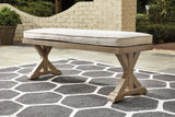 Beachcroft Outdoor Dining Table and 2 Chairs and 2 Benches in Beige - PKG000283