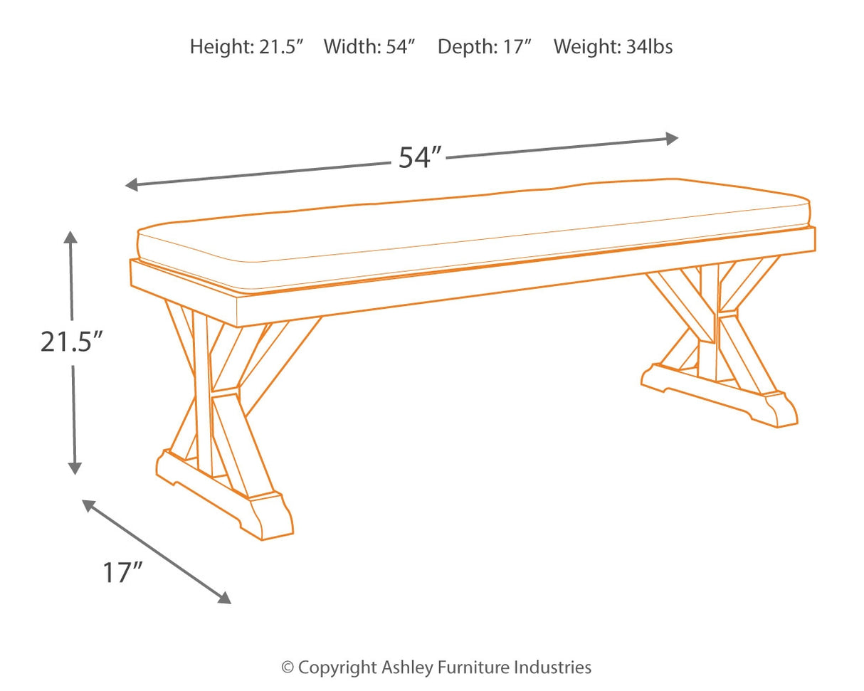 Beachcroft Outdoor Dining Table and 2 Chairs and 2 Benches in Beige - PKG000283