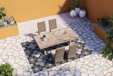 Beachcroft Outdoor Dining Table and 4 Chairs in Beige - PKG000299