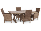 Beachcroft Outdoor Dining Table and 4 Chairs in Beige - PKG014591