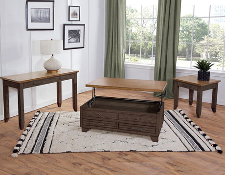 Bear Creek 3-Piece Lift-Top Cocktail Set, Brown(Lift-Top Cocktail & 2 End Tables) from Steve Silver - Luna Furniture