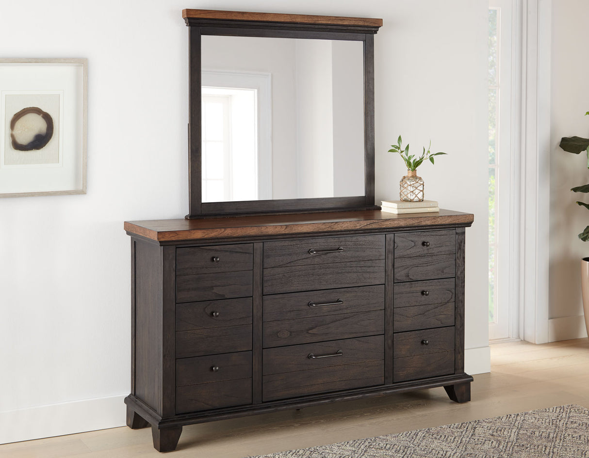 Bear Creek Brown 4-Piece King Set(King Bed/NS/Dresser/Mir) from Steve Silver - Luna Furniture