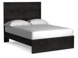 Belachime Full Panel Bed with 2 Nightstands in Charcoal from Ashley - Luna Furniture