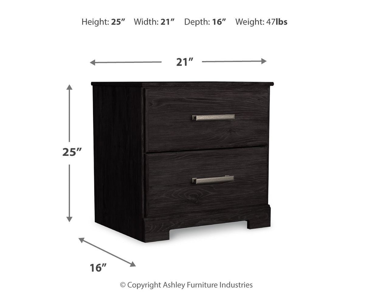 Belachime Full Panel Bed with 2 Nightstands in Charcoal from Ashley - Luna Furniture