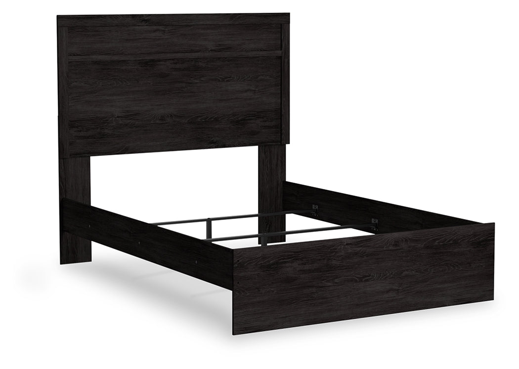 Belachime Full Panel Bed with 2 Nightstands in Charcoal from Ashley - Luna Furniture