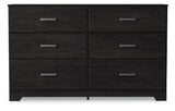 Belachime Full Panel Bed with Dresser and 2 Nightstands in Charcoal - PKG018418