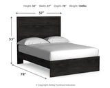 Belachime Full Panel Bed with Dresser and 2 Nightstands in Charcoal - PKG018418